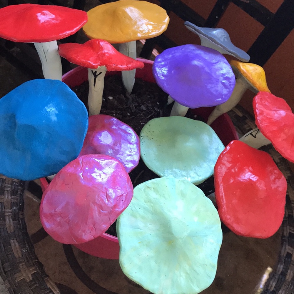 MUSHROOM 🍄 GARDEN STAKE TALISMAN ALGIZ RUNE ✨ - Picture 2 of 16